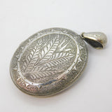 Victorian Sterling Silver Aesthetic Ivy Leaf Sweetheart Locket Antique c1880
