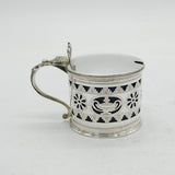 Victorian Sterling Silver Flower & Urn Pattern Mustard Pot Antique 1893 London