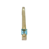 Sterling Silver Blue Topaz Set Stick Drop Pendant Vintage c1970