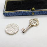 Sterling Silver 18th Birthday Key Charm Pendant Vintage c1970