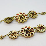 Austro-Hungarian Silver Gilt Bohemian Garnet Pair of Bracelets Antique c1920s