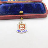 Sterling Silver and Coloured Enamel Travel Shield Jersey Charm Vintage c1970