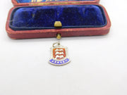 Sterling Silver and Coloured Enamel Travel Shield Jersey Charm Vintage c1970