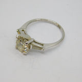 Sterling Silver CZ Art Deco Style Dress Band Ring Modern c1990 Size N