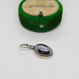 Sterling Silver Cabochon Haematite Charm Pendant Vintage c1970