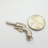 Sterling Silver Little Revolver Charm Pendant Vintage c1970