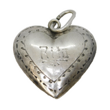 Sterling Silver Heart Form 'Rita' Sweetheart Pendant Antique 1947 Art Deco