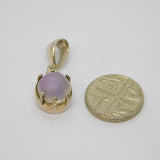 Sterling Silver Cabochon Moonstone With Amethyst Charm Pendant Vintage c1990
