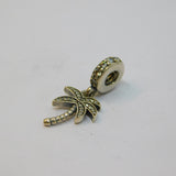 Sterling Silver PANDORA Crystal Set Palm Tree Charm Bead Vintage c2000
