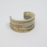 Sterling Silver Patterned Open Back Band Ring Vintage c1970 Size H