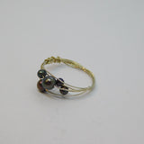 Sterling Silver Studio Style Wire & Natural Pearl Ring Vintage c1970 Size M 1/2