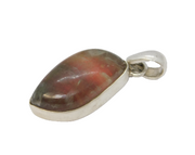 Sterling Silver Glass Set Drop Charm Pendant Vintage c1970