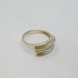 Sterling Silver Natural Shell Wrap Around Dress Band Ring Vintage c1990 Size O