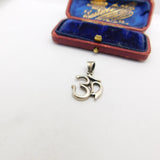 Sterling Silver Arabic Characters Charm Pendant Vintage c1970