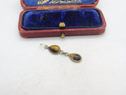 Sterling Silver Cabochon Tiger's Eye Charm Pendant Vintage c1970