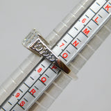 Sterling Silver Triple Aquamarine Dress Ring Vintage c1970 Size O 1/2