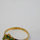 Victorian 9ct Gold, Emerald & Opal Floral Cluster Ring Antique 1871 Birmingham