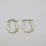 Pair of Sterling Silver Modernist Patterned Huggie Hoop Earrings Modern c1990