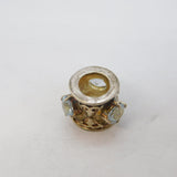 Sterling Silver Topaz Set Floral Charm Pendant Vintage c1970
