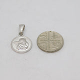 Sterling Silver Cherub Disc Charm Pendant Vintage c1970s