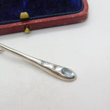 Sterling Silver Topaz Long Drop Charm Pendant Vintage c1970