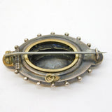 Victorian Sterling Silver, Gold & Enamel Floral Royal Brooch Antique c1890
