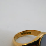 9ct Yellow Gold & Oval-Cut Sardonyx Signet Ring Vintage 1963 London