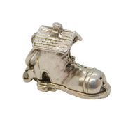 Sterling Silver Family in the Shoe Opening Charm Pendant Vintage c1970s