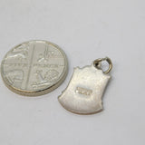 Sterling Silver Enamel Diss Shield Charm Pendant Vintage c1970