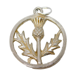 Sterling Silver Scottish Thistle Charm Pendant Vintage c1970