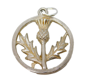Sterling Silver Scottish Thistle Charm Pendant Vintage c1970
