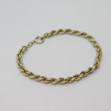 Sterling Silver Essential Rope Chain Bracelet 18.5cm Length Vintage c1970s