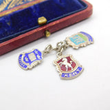 Sterling Silver + Enamel Travel Shield Kent, Weywood, Oxford Charm c1970