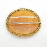 19th Century 20ct Gold Mounted Carved Shell Cameo Brooch Antique c1860s