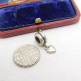 Sterling Silver Heart Drop Charm Pendant Vintage c1970