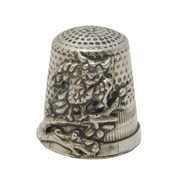 Continental .800 Silver Novelty Owl Form Sewing Thimble Vintage c1970