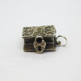 Sterling Silver Opening Bible With Heart-Shape Lock Charm Pendant Vintage c1970