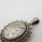 Victorian Aesthetic Sterling Silver Floral Sweetheart Locket Antique c1880s