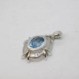 Sterling Silver Topaz & Spinel Drop Charm Pendant Vintage c1970