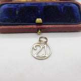 Sterling Silver 21st Birthday Charm Pendant Vintage c1970
