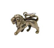Sterling Silver Lion Leo Horoscope Symbol Charm Pendant Vintage c1970