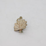 Sterling Silver Textured Peacock Charm Pendant Vintage c1970s