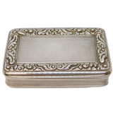 George III Sterling Silver Floral Pattern Snuff Box Antique 1819 London