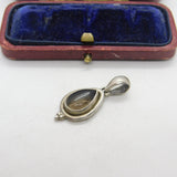 Sterling Silver Cabochon Citrine Charm Pendant Vintage c1970