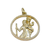 Sterling Silver Cut Out St Christopher Travel Charm Pendant Modern c1990s