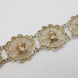 20th Century Sterling Silver Spider in the Web Panel Bracelet Antique c1930s