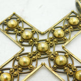 19th Century Large Sterling Silver Gilt Cross Medallion Pendant Antique c1860s
