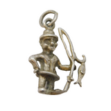 Sterling Silver Fisherman Charm Pendant Vintage c1970s