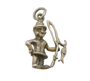 Sterling Silver Fisherman Charm Pendant Vintage c1970s
