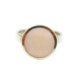 Sterling Silver Mother Of Pearl Modernistic Dress Ring Modern c2000 Size Q